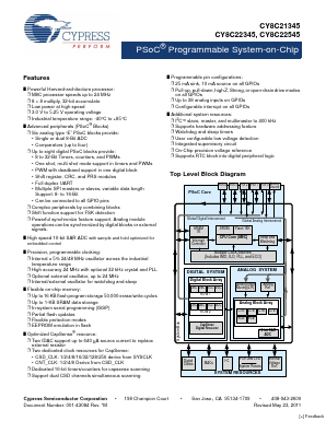 CY8C22345-24SXI Datasheet PDF Cypress Semiconductor