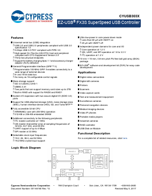CYUSB303X Datasheet PDF Cypress Semiconductor