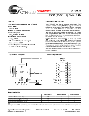 CY7C197D-12PXC Datasheet PDF Cypress Semiconductor