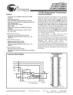 CY74FCT162501ATPVC Datasheet PDF Cypress Semiconductor