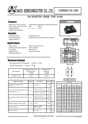 CSRI2X15-120 Datasheet PDF DACO SEMICONDUCTOR CO.,LTD.