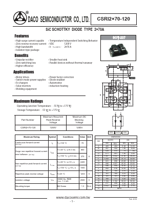 CSRI2X70-120 Datasheet PDF DACO SEMICONDUCTOR CO.,LTD.
