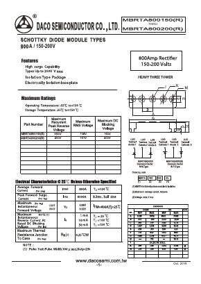 MBRTA800200 Datasheet PDF DACO SEMICONDUCTOR CO.,LTD.