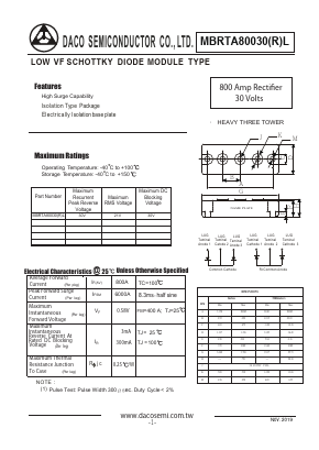 MBRTA80030L Datasheet PDF DACO SEMICONDUCTOR CO.,LTD.