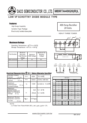 MBRTA80020L Datasheet PDF DACO SEMICONDUCTOR CO.,LTD.