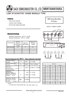 MBRTA80035L Datasheet PDF DACO SEMICONDUCTOR CO.,LTD.
