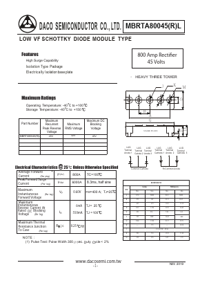 MBRTA80045L Datasheet PDF DACO SEMICONDUCTOR CO.,LTD.
