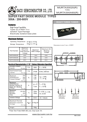 MURTA30020 Datasheet PDF DACO SEMICONDUCTOR CO.,LTD.