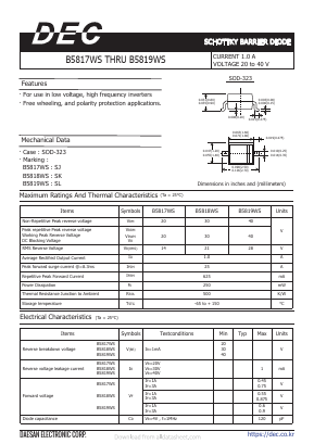 B5817WS Datasheet PDF Daesan Electronics Corp.