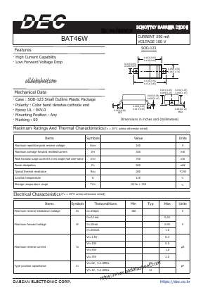 BAT46W Datasheet PDF Daesan Electronics Corp.