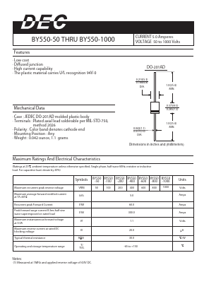 BY550-200 Datasheet PDF Daesan Electronics Corp.