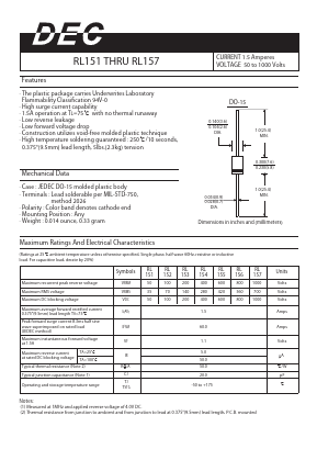 RL152 Datasheet PDF Daesan Electronics Corp.