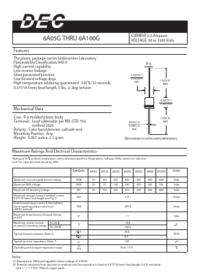 6A05G Datasheet PDF Daesan Electronics Corp.