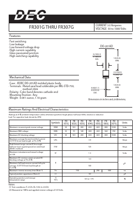 FR301G Datasheet PDF Daesan Electronics Corp.