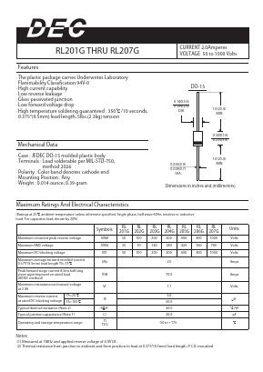 RL202G Datasheet PDF Daesan Electronics Corp.