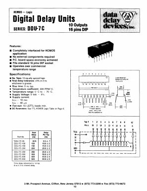 DDU-7C-250 Datasheet PDF Data Delay Devices