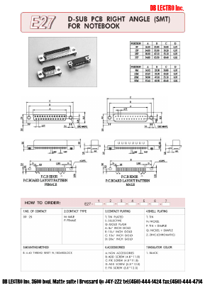 E27-25-M-A-P-B-B-1 Datasheet PDF DB Lectro Inc
