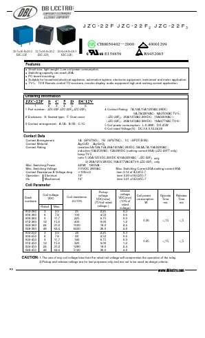 JZC-22F3SA5LDC6V Datasheet PDF DB Lectro Inc