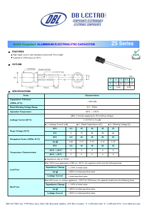 ZS1A221KR Datasheet PDF DB Lectro Inc