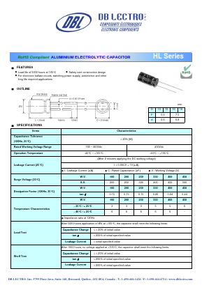 HL1E100KT Datasheet PDF DB Lectro Inc