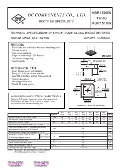 MBR1505W Datasheet PDF DC COMPONENTS
