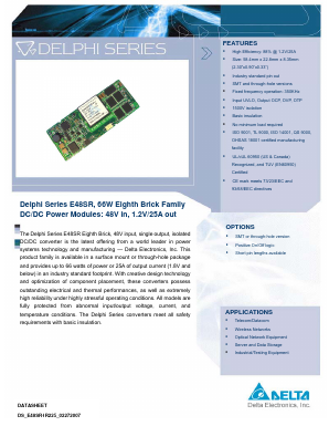 E48SR1R225PKFA Datasheet PDF Delta Electronics, Inc.