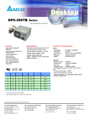 DPS-350TB Datasheet PDF Delta Electronics, Inc.
