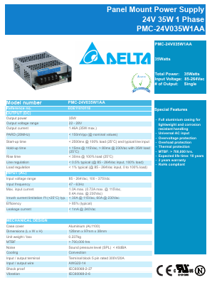 PMC-24V035W1AA Datasheet PDF Delta Electronics, Inc.