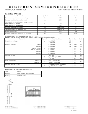 1N916 Datasheet PDF Digitron Semiconductors