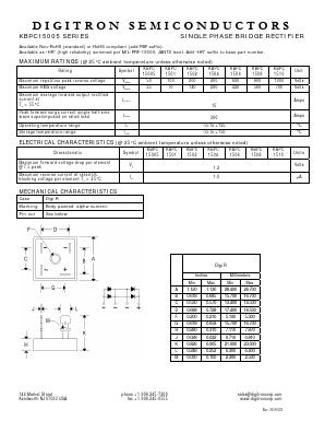 KBPC1504 Datasheet PDF Digitron Semiconductors