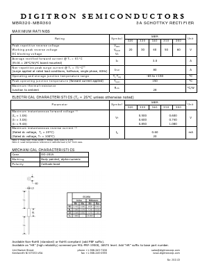 MBR350 Datasheet PDF Digitron Semiconductors