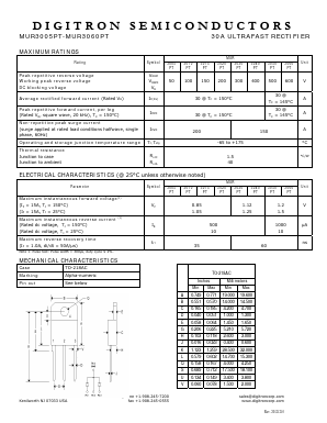 MUR3010PT Datasheet PDF Digitron Semiconductors