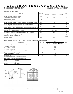 MBR3035CT Datasheet PDF Digitron Semiconductors