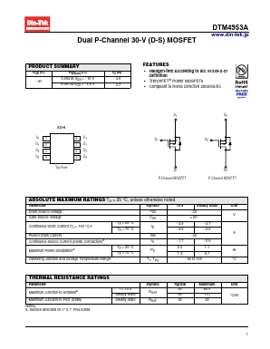 DTM4953A Datasheet PDF DinTek Semiconductor Co,.Ltd