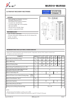 MUR530 Datasheet PDF DIYI Electronic Technology Co., Ltd.