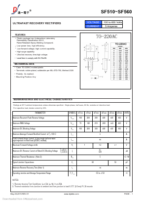 SF520 Datasheet PDF DIYI Electronic Technology Co., Ltd.