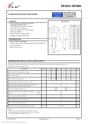 SF1050 Datasheet PDF DIYI Electronic Technology Co., Ltd.