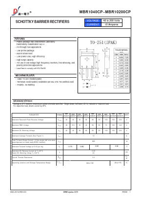 MBR1045CP Datasheet PDF DIYI Electronic Technology Co., Ltd.