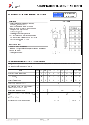 MBRF1690CT Datasheet PDF DIYI Electronic Technology Co., Ltd.