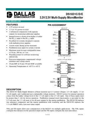 DS1831CS Datasheet PDF Dallas Semiconductor -> Maxim Integrated