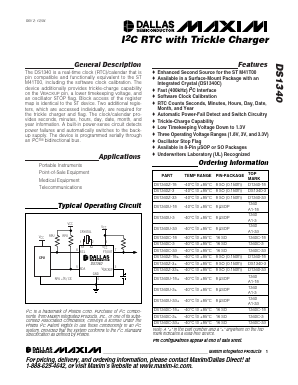 DS1340C-3 Datasheet PDF Dallas Semiconductor -> Maxim Integrated