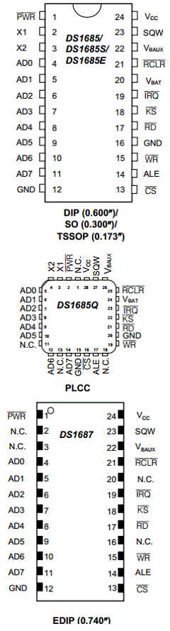 DS1685 Datasheet PDF Dallas Semiconductor -> Maxim Integrated