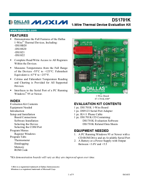 DS1701K Datasheet PDF Dallas Semiconductor -> Maxim Integrated