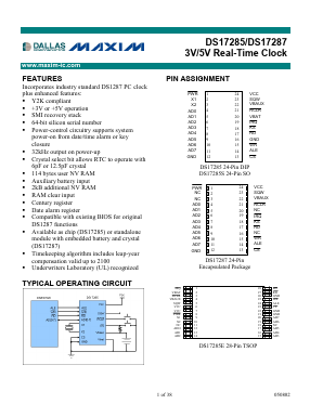 DS17285S Datasheet PDF Dallas Semiconductor -> Maxim Integrated