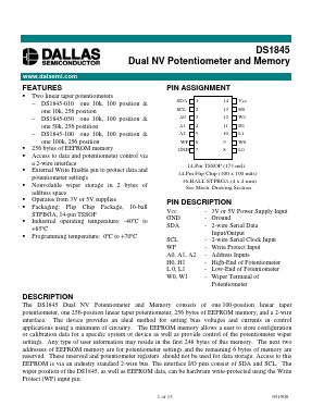 DS1845 Datasheet PDF Dallas Semiconductor -> Maxim Integrated
