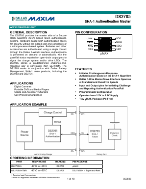 DS2705 Datasheet PDF Dallas Semiconductor -> Maxim Integrated