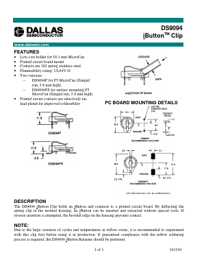 DS9094F Datasheet PDF Dallas Semiconductor -> Maxim Integrated