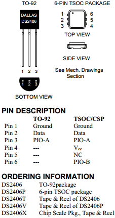 DS2406P-R Datasheet PDF Dallas Semiconductor -> Maxim Integrated