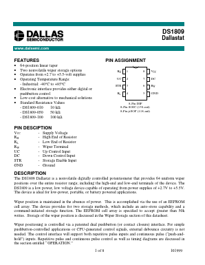 DS1809U-010 Datasheet PDF Dallas Semiconductor -> Maxim Integrated