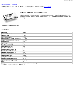 ADS-937/883 Datasheet PDF  DATEL Data Acquisition products 